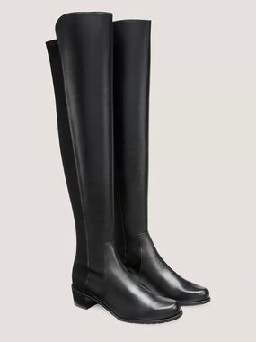 Stuart Weitzman Black Over-the-Knee Leather Boots